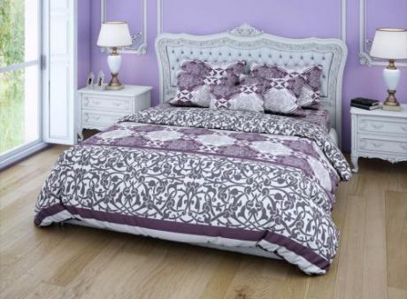 Комплект постельного белья полутораспальный Amore Mio, Monogramme, фиолетовый