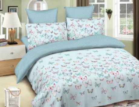 Комплект постельного белья двуспальный Amore Mio, Fiona, голубой