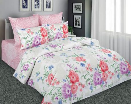 Комплект постельного белья двуспальный-евро Amore Mio, цветы