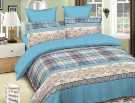 Комплект постельного белья двуспальный-евро Amore Mio, Michael, голубой