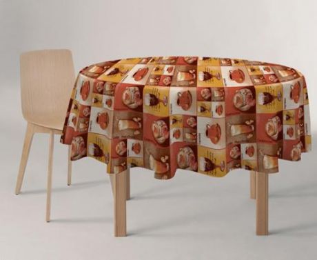 Скатерть PROTEC textil, ALBA, Капучино, 160 см, круглая