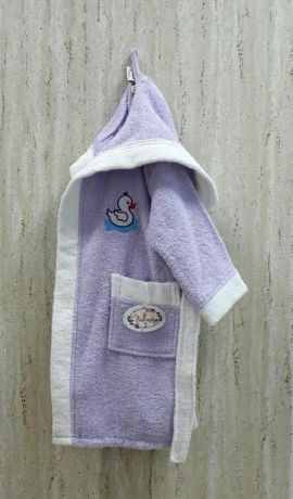 Детский банный халат Volenka, Утенок, XS, сиреневый