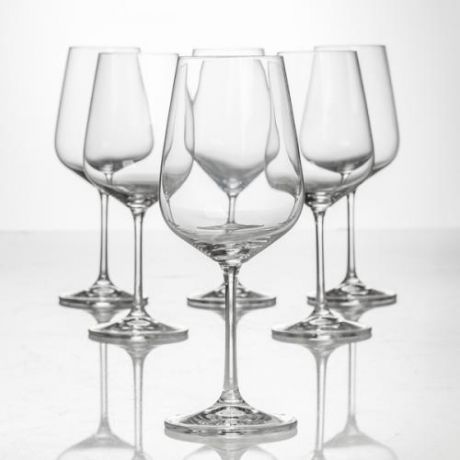 Набор бокалов для вина CRYSTALITE BOHEMIA, STRIX, 450 мл, 6 предметов, на ножке