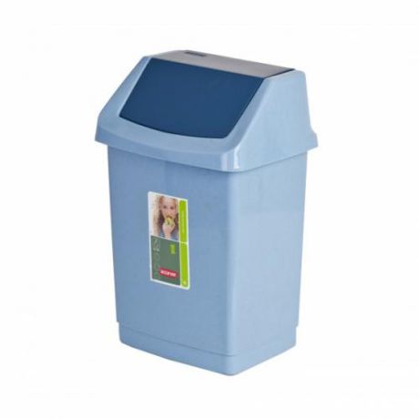 Контейнер для мусора CURVER, CLICK-IT, 15 л, голубой