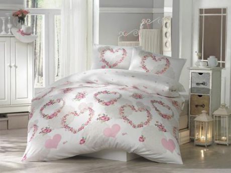 Комплект постельного белья двуспальный-евро ALTINBASAK, HUMA, розовый