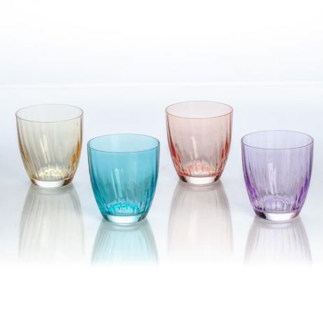 Набор стаканов для виски Bohemia Crystal, Elisabeth, Цветы, 4 предмета