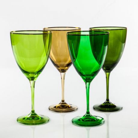 Набор бокалов для вина Bohemia Crystal, Kate, Арлекино, 4 предмета, зеленый