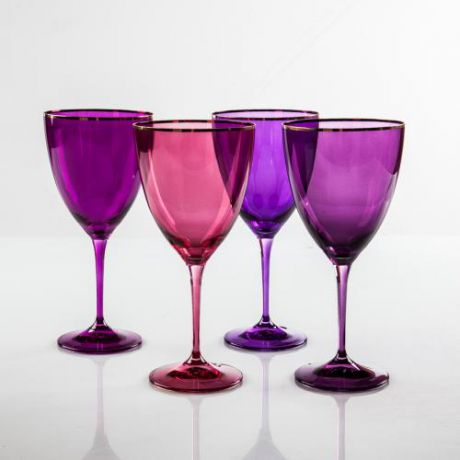 Набор бокалов для вина Bohemia Crystal, Kate, Арлекино, 4 предмета, фиолетовый