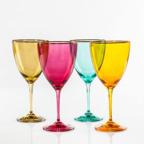 Набор бокалов для вина Bohemia Crystal, Kate, Арлекино, Осень, 4 предмета