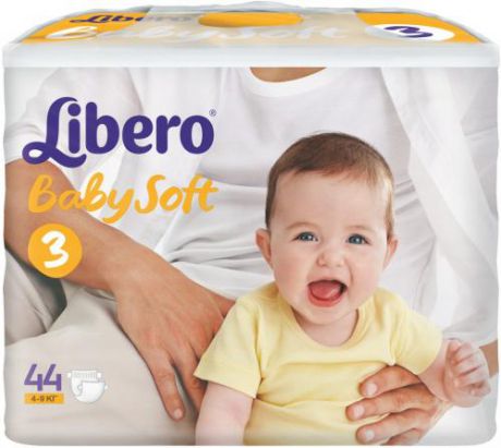 Подгузники Libero, Baby Soft, 4-9 кг, 44 шт