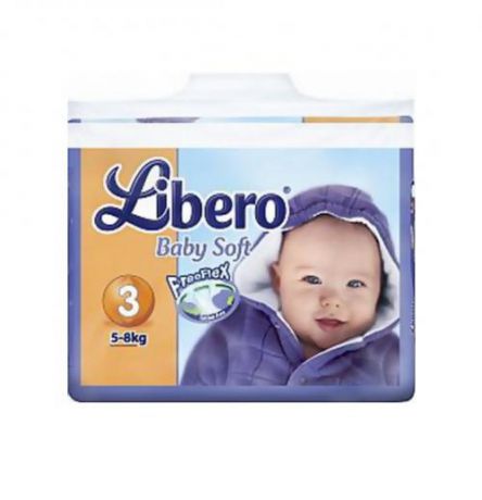 Подгузники Libero, Baby Soft, 5-8 кг, 68 шт