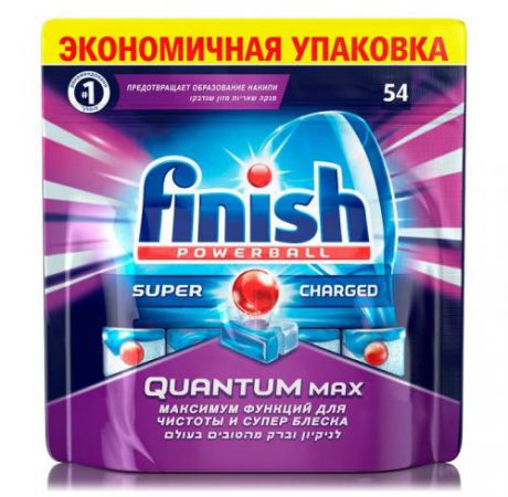 Таблетки для посудомоечной машины finish, Quantum max, 54 шт