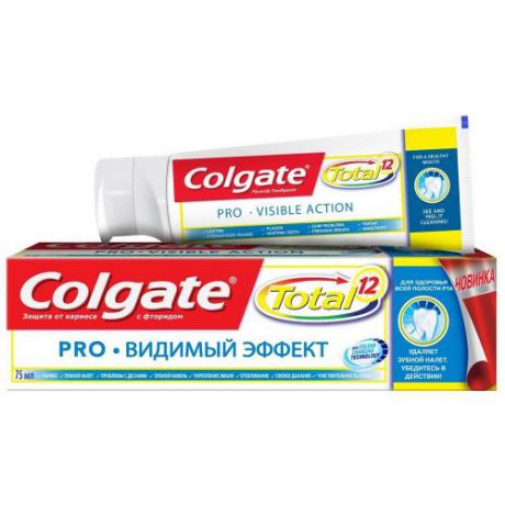 Паста зубная Colgate, Тотал 12, Pro-Видимый эффект, 75 мл