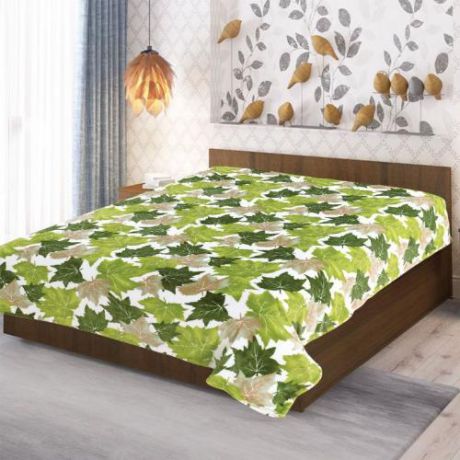 Плед полутораспальный ABSOLUTE, Листья клена, 150*200 см, зеленый