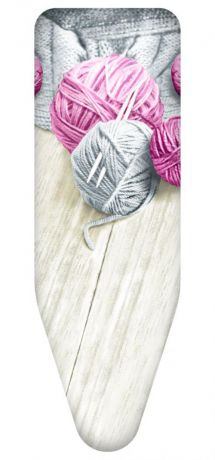 Чехол для гладильной доски colombo, Клубки Пряжи, 130*50 см, серый/розовый