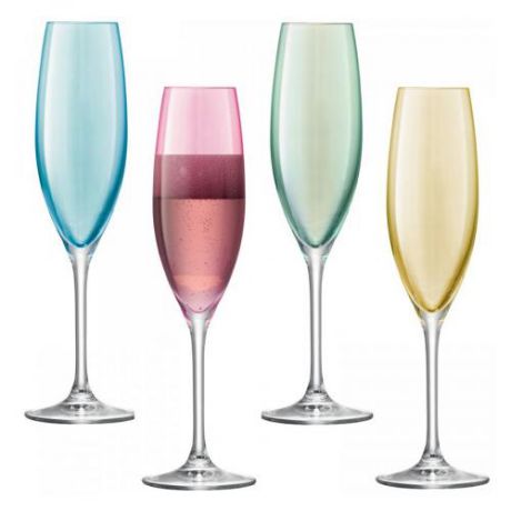 Набор бокалов для шампанского LSA International, POLKA, 4 предмета, 225 мл, пастельный
