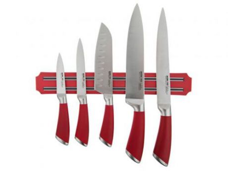 Набор кухонных ножей AGNESS, 6 предметов, красный