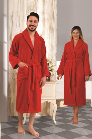 Банный халат KARNA, UNISEX, XL, красный