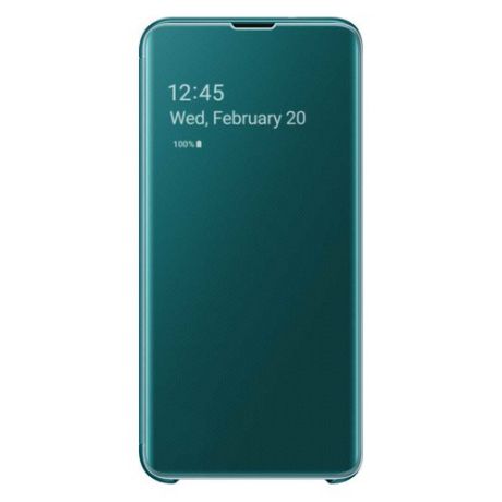 Чехол (флип-кейс) SAMSUNG Clear View Cover, для Samsung Galaxy S10e, зеленый [ef-zg970cgegru]