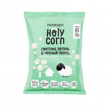 Попкорн Holy Corn Holy Corn «Сметана, зелень и черный перец» 20 г