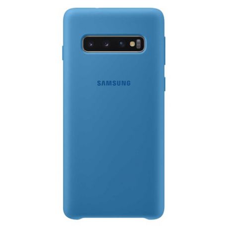 Чехол (клип-кейс) SAMSUNG Silicone Cover, для Samsung Galaxy S10, синий [ef-pg973tlegru]