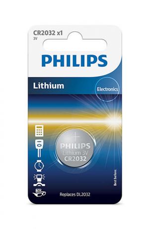 Батарейка Philips CR2032/01B Lithium 3.0V (блистер 1 шт)
