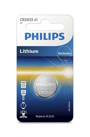 Батарейка Philips CR2025/01B Lithium 3.0V (блистер 1 шт)