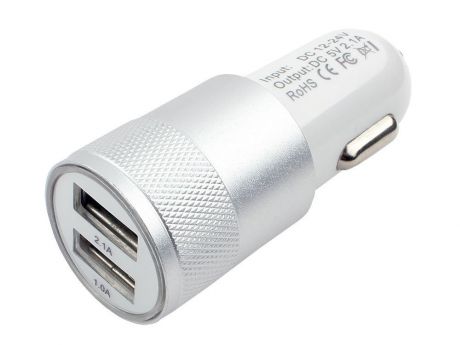 Cablexpert Адаптер питания 12V-5V 2-USB, 2.1A, белый (MP3A-UC-CAR15)