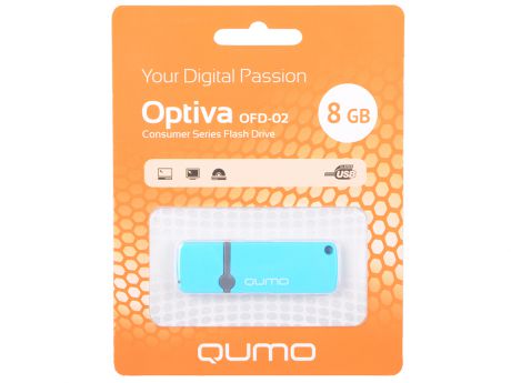 USB флешка QUMO Optiva 02 8GB Blue (QM8GUD-OP2-blue) USB 2.0