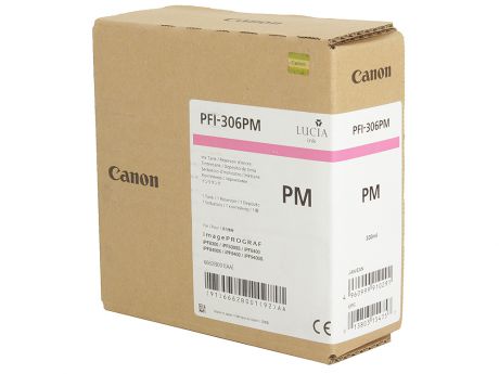 Картридж Canon PFI-306 PM для плоттера iPF8400S/8400/9400S/9400. Фото пурпурный. 330 мл.