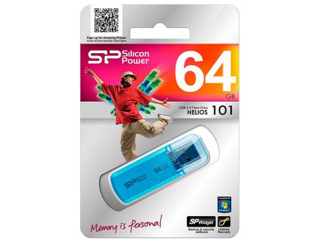 USB флешка 64GB USB Drive (USB 2.0) Silicon Power Helios 101 Blue (SP064GBUF2101V1B)