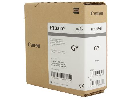 Картридж Canon PFI-306 GY для плоттера iPF8400S/8400/9400SE/9400. Серый. 330 мл.