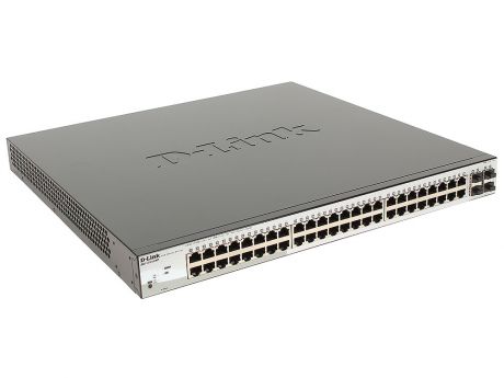 Коммутатор D-Link DGS-1210-52MP/C1A Настраиваемый коммутатор Web Smart с 48 портами 10/100/1000Base-T с поддержкой РоЕ и 4 портами 1000Base-X SFP
