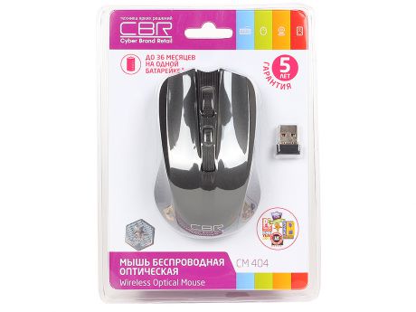 Мышь CBR CM-404 Black, оптика, радио 2,4 Ггц, 1200 dpi, USB