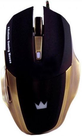Мышь проводная Crown Gaming CMXG-604 чёрный золотистый USB