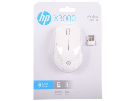 Мышь HP Wireless Mouse X3000 Blizzard White (N4G64AA#ABB)