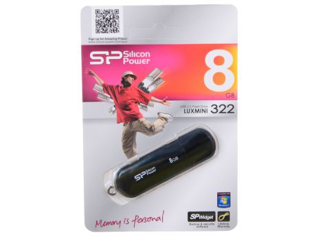 USB флешка Silicon Power LuxMini 322 Black 8GB (SP008GBUF2322V1K)