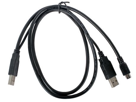 Кабель USB 2.0 Pro Gembird/Cablexpert, 2xAM/miniBM 5P, 0.9м, экран, черный, пакет CCP-USB22-AM5P-3