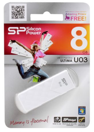 USB флешка Silicon Power Ultima U03 8GB White (SP008GBUF2U03V1W) USB 2.0