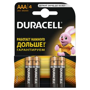 Батарейки DURACELL LR03-4BL BASIC (40/120/21120) Блистер 4 шт (AAA)