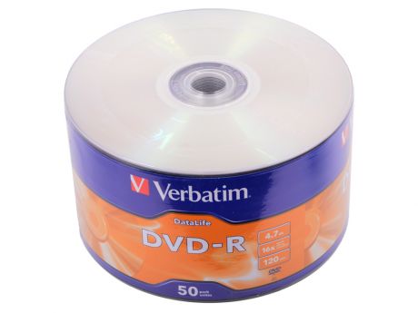 DVD-R Verbatim 4.7GB 16x 50шт Shrink