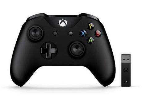 Геймпад беспроводной Microsoft Xbox One + Беспроводной ПК адаптер черный [4n7-00003]