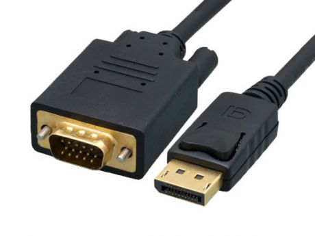 Cablexpert Кабель DisplayPort-VGA, 1,8м, 20M/15M, черный, экран, пакет (CCP-DPM-VGAM-6)