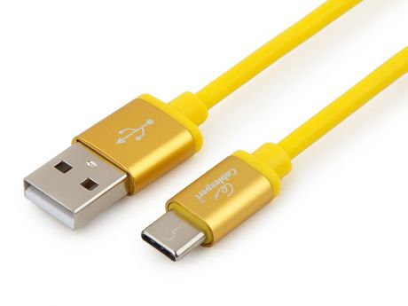 Cablexpert Кабель USB 2.0 CC-S-USBC01Y-1M, AM/Type-C, серия Silver, длина 1м, желтый, блистер