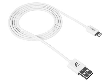 Кабель Lightning/USB, round, cable length 1m, White CANYON CNE-CFI1W