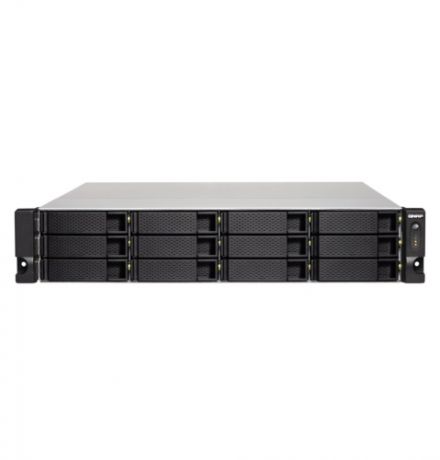 Сетевой накопитель QNAP TS-1253BU-RP-8G Сетевой RAID-накопитель, 12 отсеков для HDD, стоечное исполнение, 2 блока питания. Intel Celeron J3455 1,5 ГГц