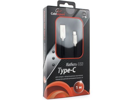 Кабель USB 2.0 Cablexpert, AM/Type-C, серия Platinum, длина 1м, черный, блистер