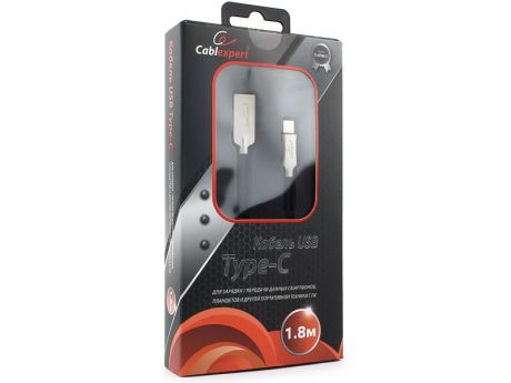 Кабель USB 2.0 Cablexpert, AM/Type-C, серия Platinum, длина 1.8м, черный, блистер