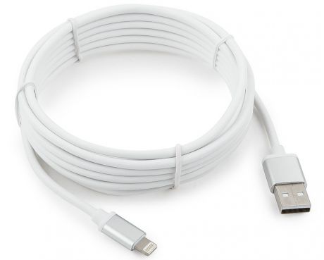 Кабель Cablexpert для Apple, AM/Lightning, серия Silver, длина 3м, белый, блистер