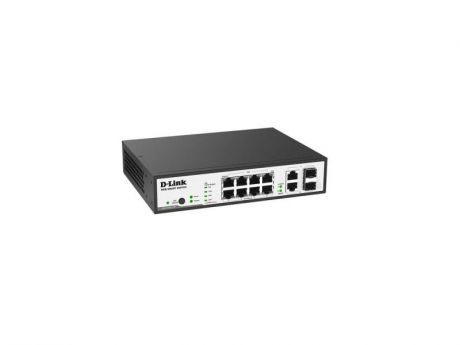 Коммутатор D-Link DES-1100-10P/A1A Настраиваемый коммутатор 2 уровня с 8 портами 10/100Base-TX и 2 комбо-портами 100/1000Base-T/SFP (8 портов с поддер